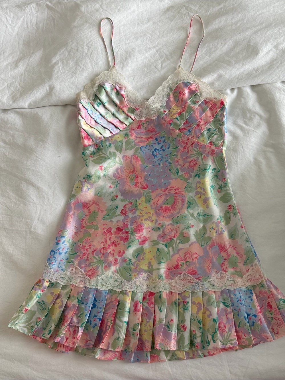Vintage Victoria's Secret Pastel Peonies Slip